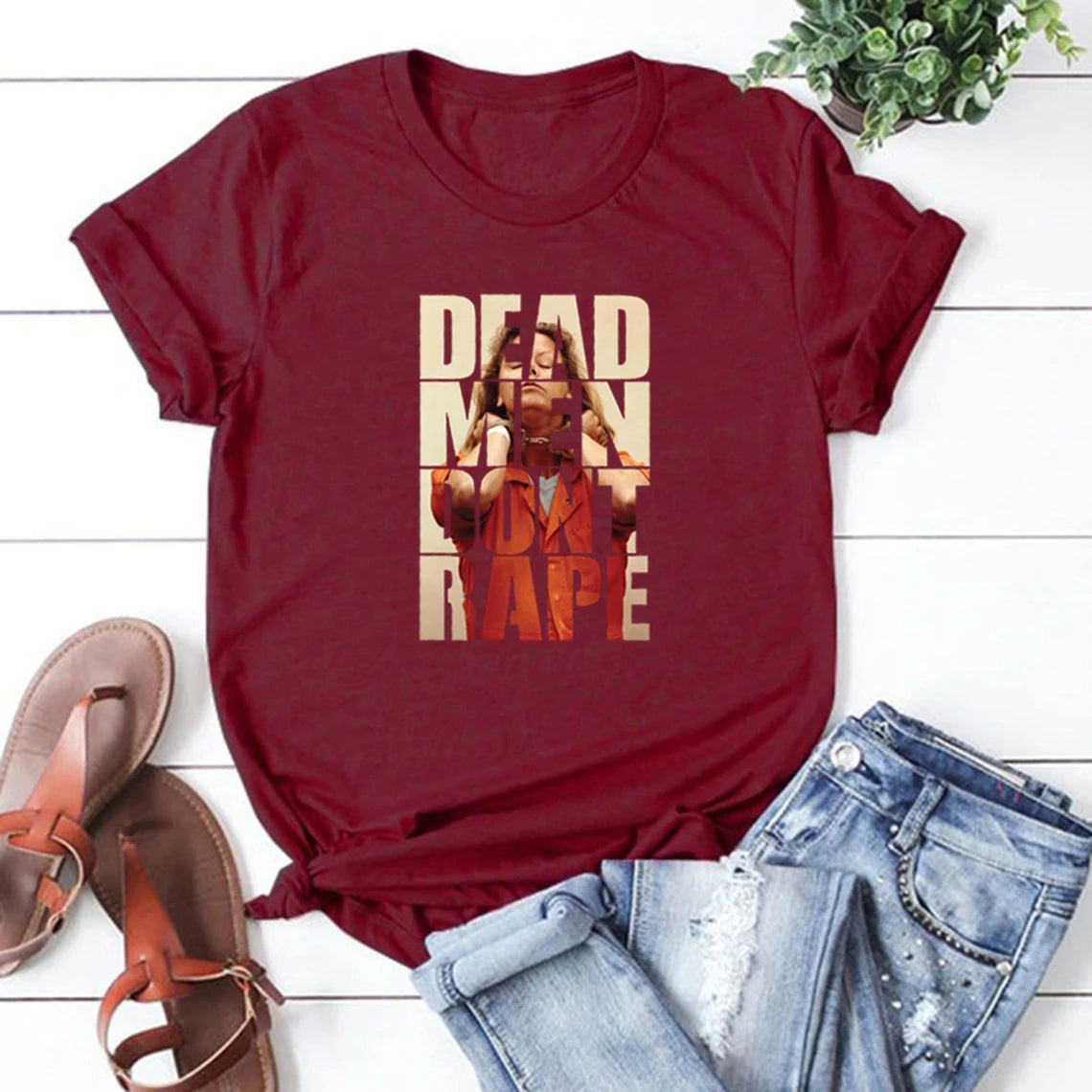 Camiseta-Los hombres muertos no violan a Aileen Wuornos, camiseta de asesino en serie americano, camisetas para mujeres Pro Choice, camisetas de igualdad de derechos