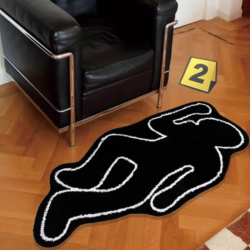 Rug - Forensic - True Crime - Chalk Outline Body Rug