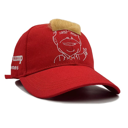 Pro-Trump - Donald Trump Hat with Hair