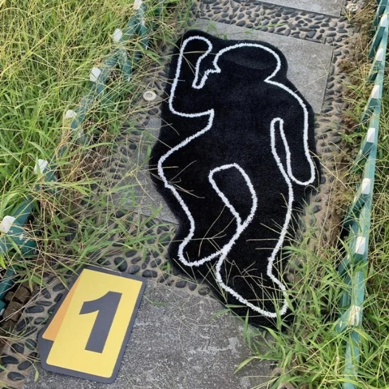 Rug - Forensic - True Crime - Chalk Outline Body Rug