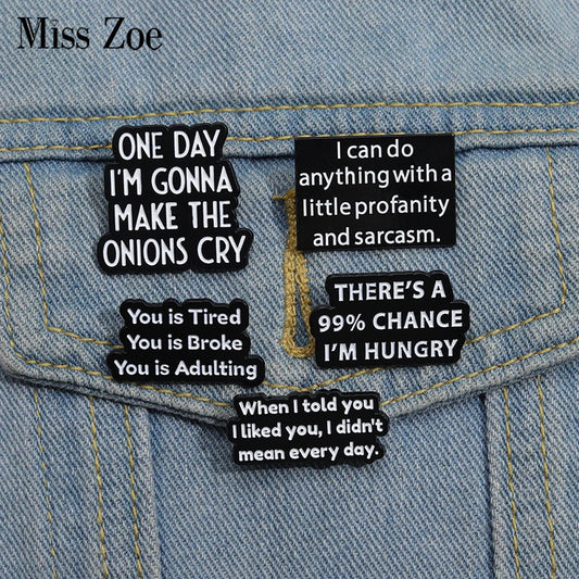 Enamel Pin - Sarcastic - Adulting & Hangry Pins