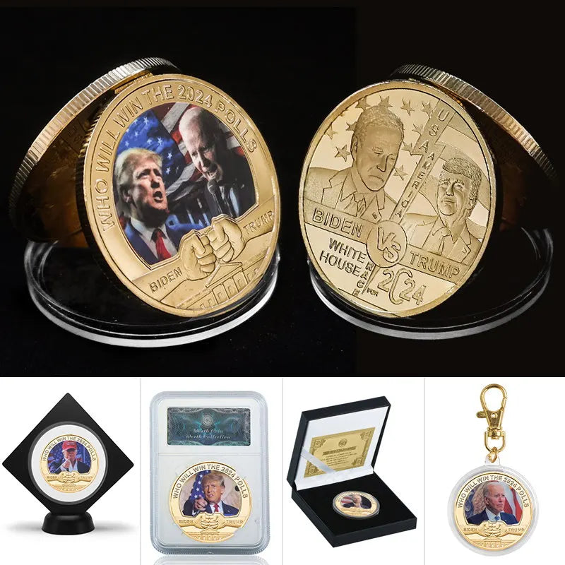 Collectible Coins - The US President Gold Plated Commemorative Coin Biden VS Trump Who Will Win The 2024 Polls
