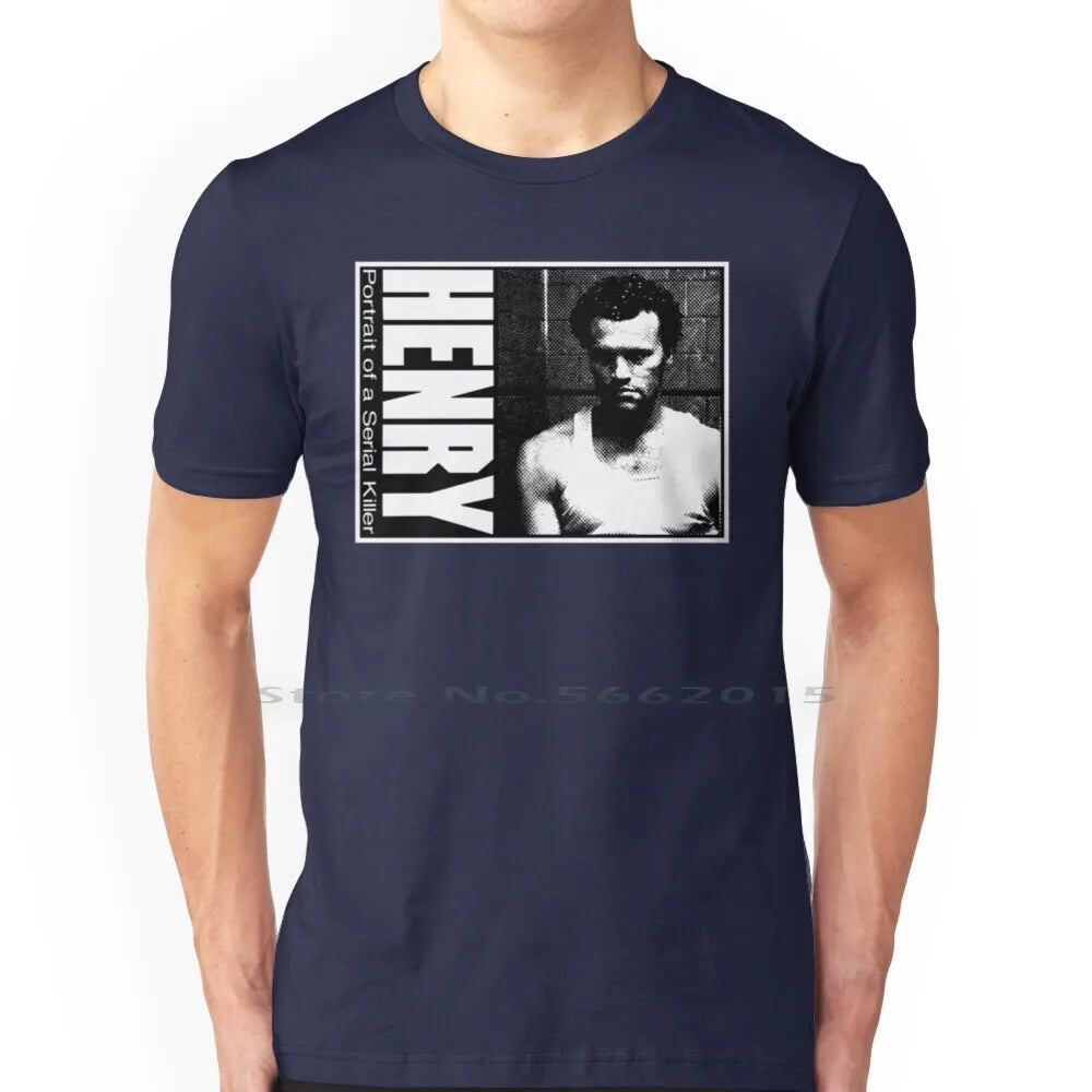 Camiseta-Henry-Retrato de un asesino en serie Camiseta 100% algodón Henry Serial Killer Horror clásico Ted Bundy Jeffrey Dahmer True Crimes