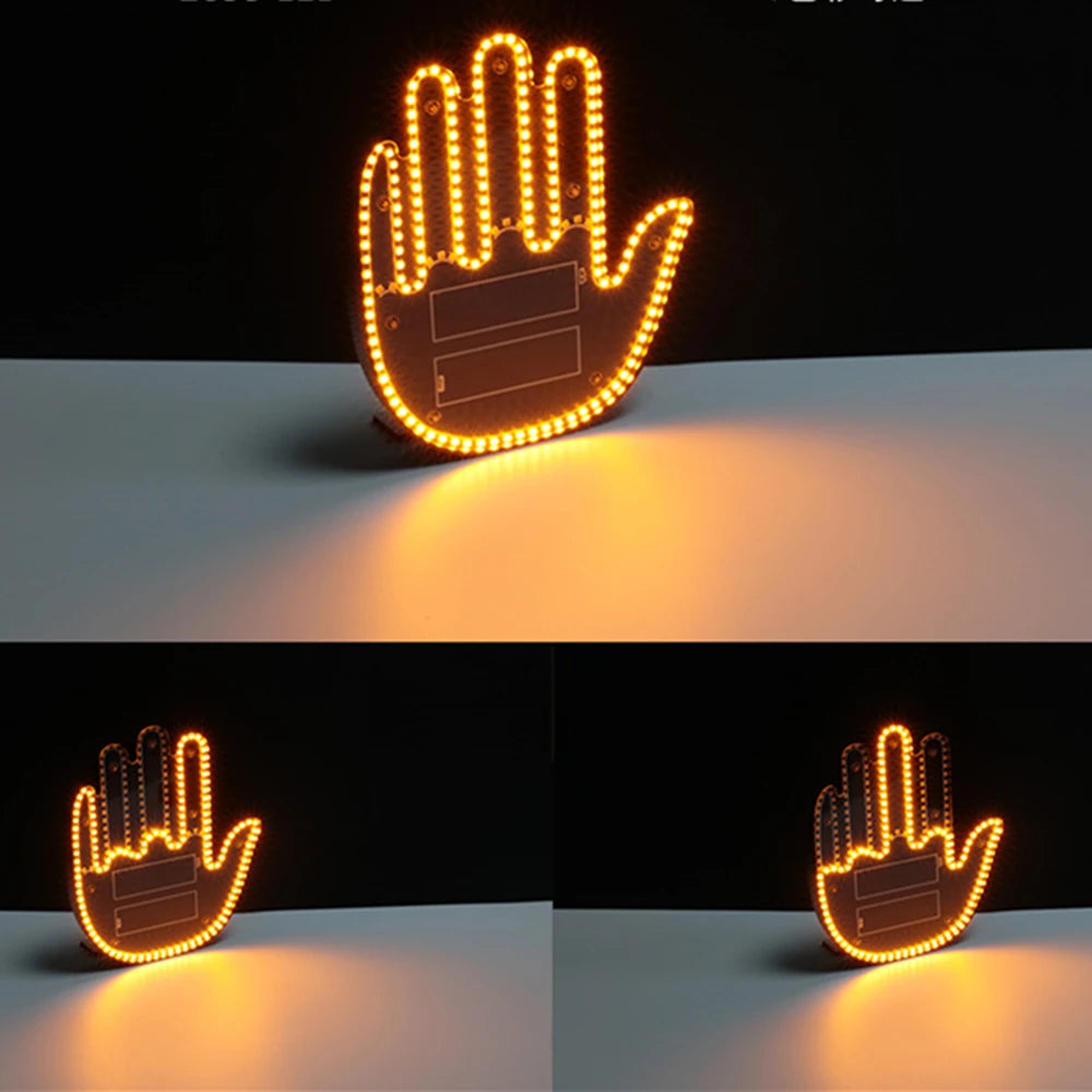 Vehicle Accessories - Middle Finger Light Gesture LED Light for Rear Window