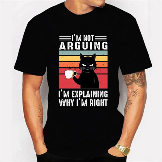 T-Shirt - Sarcastic - Funny - Black Cat I’m Not Arguing Shirt