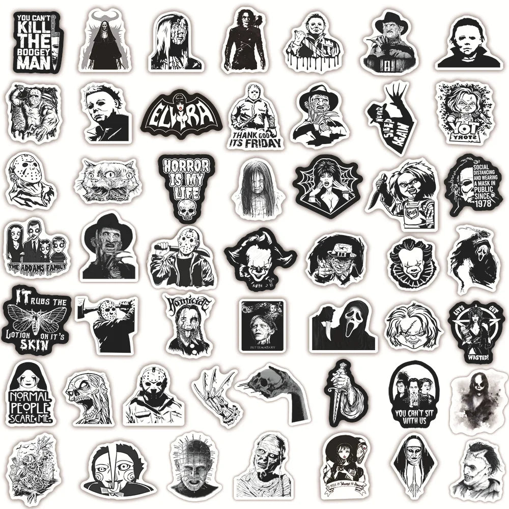 Sticker Pack - Horror - Black & White Sticker Pack