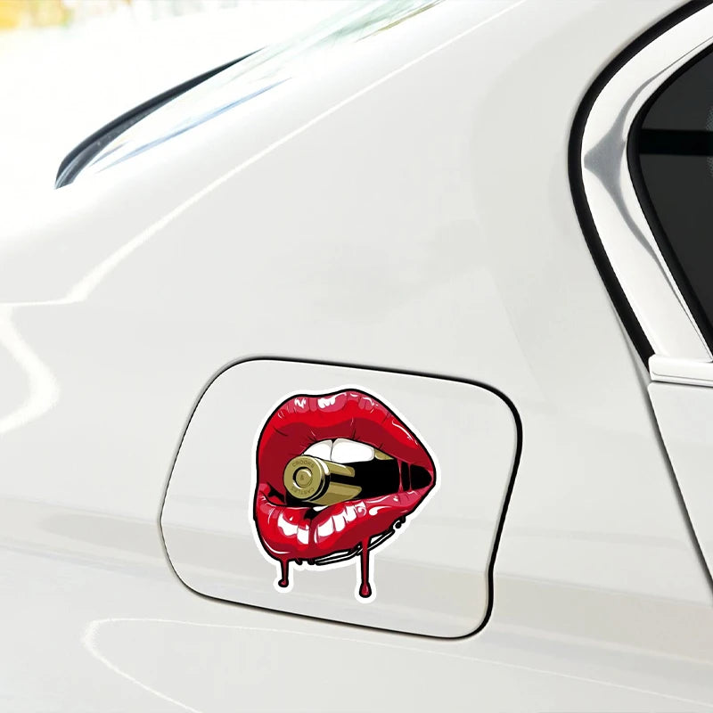 Vehicle Accessories - Sticker - Decal - Red Lips With Bullet