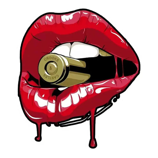 Vehicle Accessories - Sticker - Decal - Red Lips With Bullet