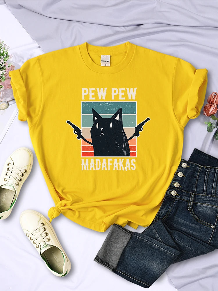 T-Shirt - Funny - Sarcastic - Pew Pew Madafakas Cat Shirt