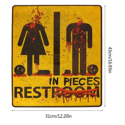 Metal Wall Art Sign - Horror - Halloween - Restroom - Bathoom Sign