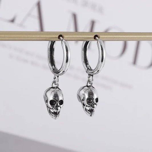 Jewelry - Horror - Forensic - True Crime - Silver Plated Skull Earrings