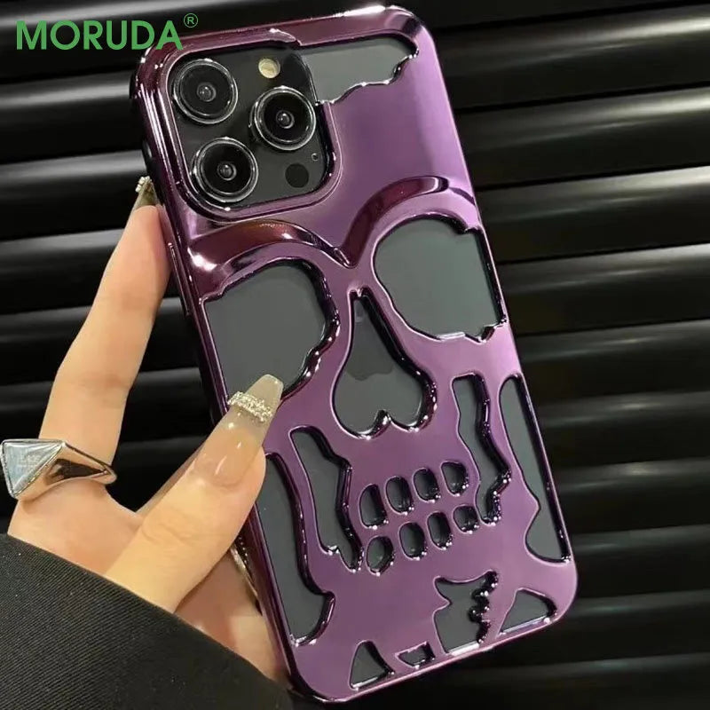 Phone Accessories - Horror - True Crime - 3D Hollow Skull Phone Case for iPhone