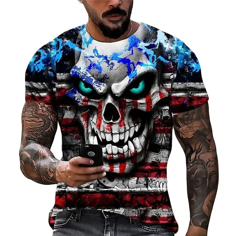 T-Shirt - Horror - Gothic - Skull 3D Printed Skull Graphic Shirts