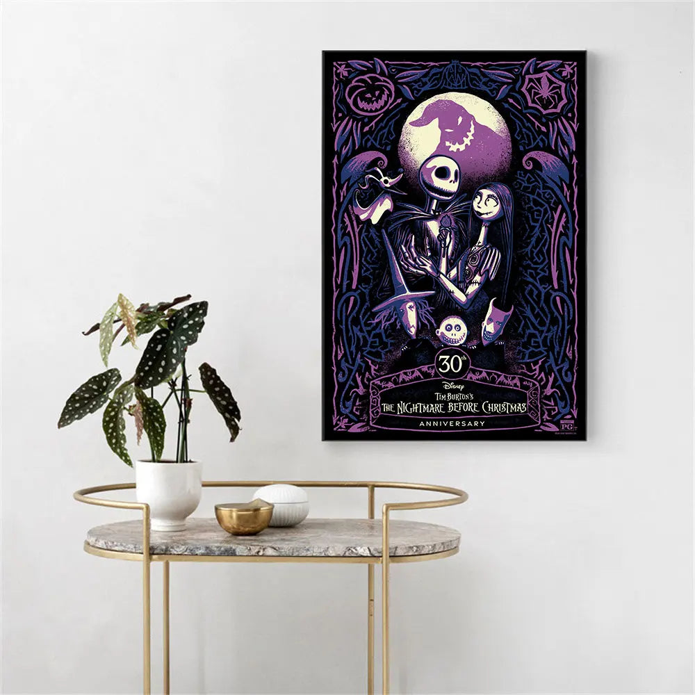 Canvas Wall Art - The Nightmare Before Christmas Print 30th Anniversary