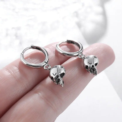 Jewelry - Horror - Forensic - True Crime - Silver Plated Skull Earrings