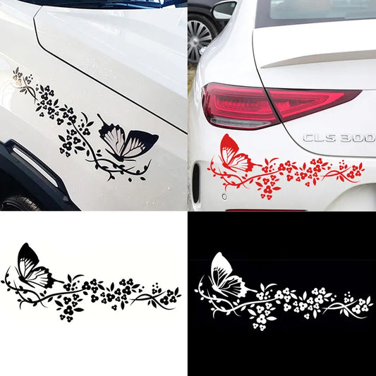 Vehicle Accessories - Fun - Flying Butterfly Flower Car Decals