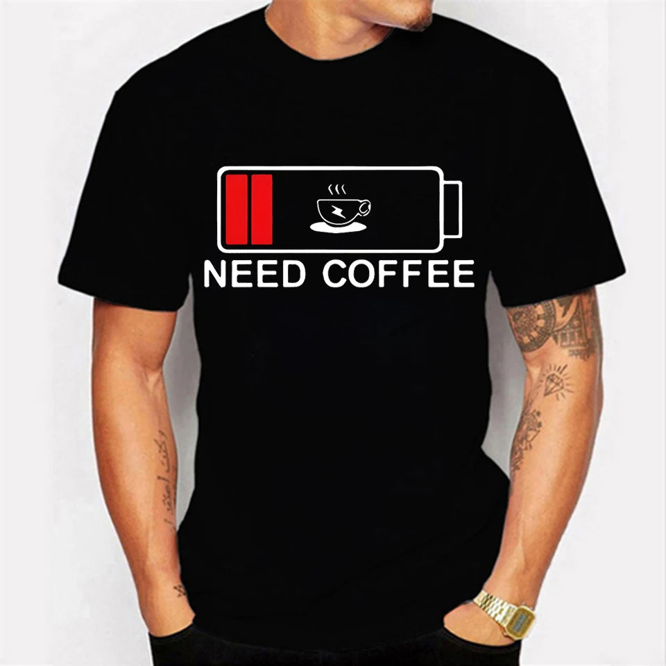 T-Shirt - Sarcastic - Funny - Need Coffee - Glow In The Dark Shirt