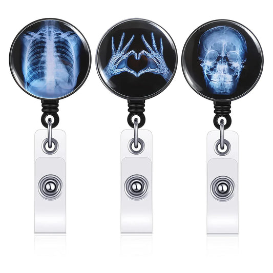 Forensic Accessories - Badge Reel - True Crime - Skeleton radiology badge reel holder