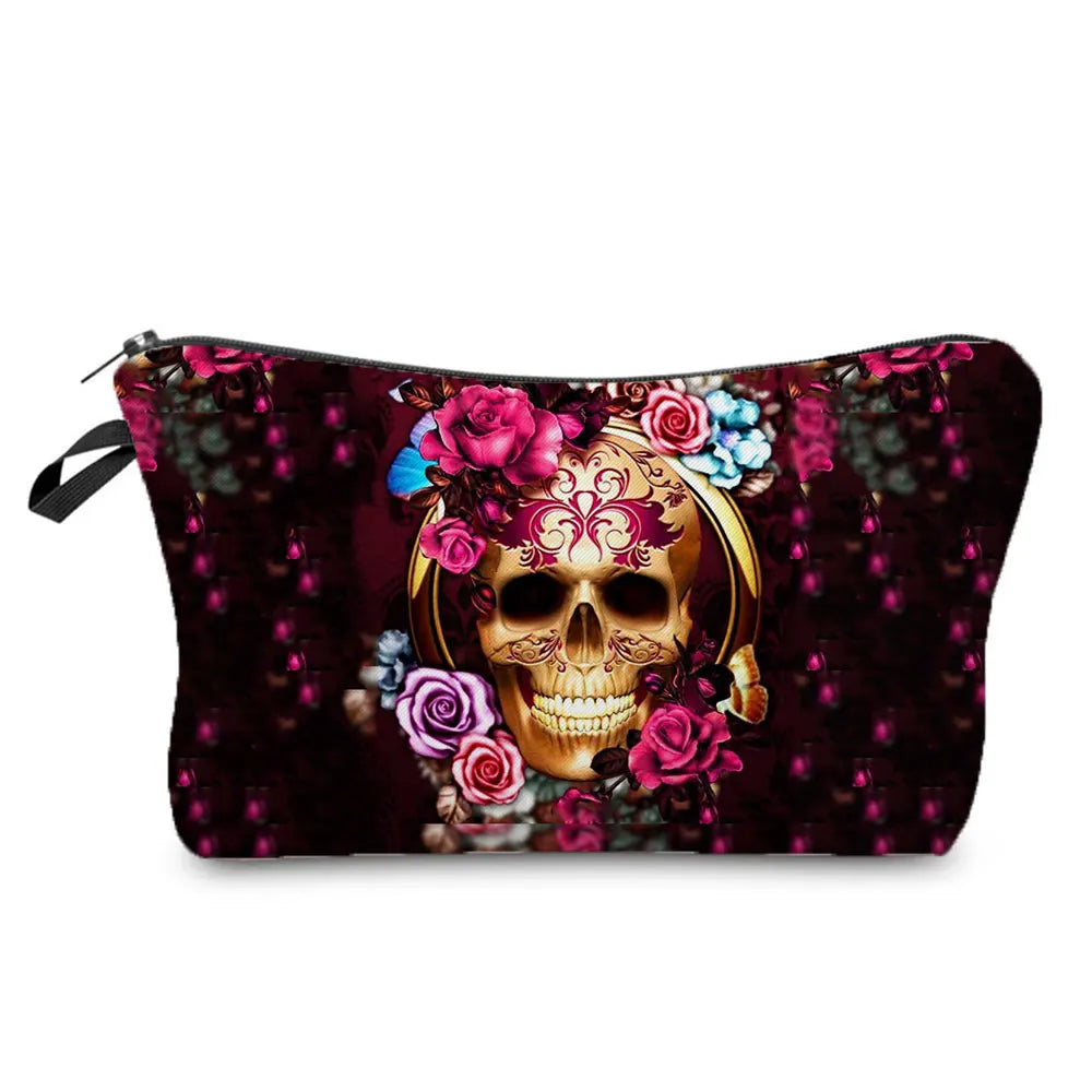 Cosmetic Bag - True Crime - Skull Print Makeup Bags